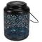 7" Black Integrated Floral LED Solar Outdoor Lantern with Handle